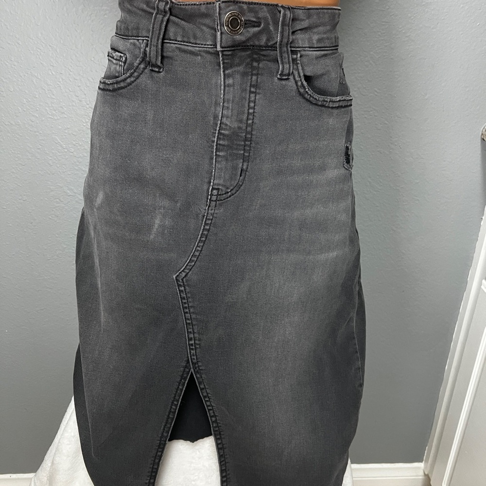 SO Gray Midi Pencil Skirt with Slit